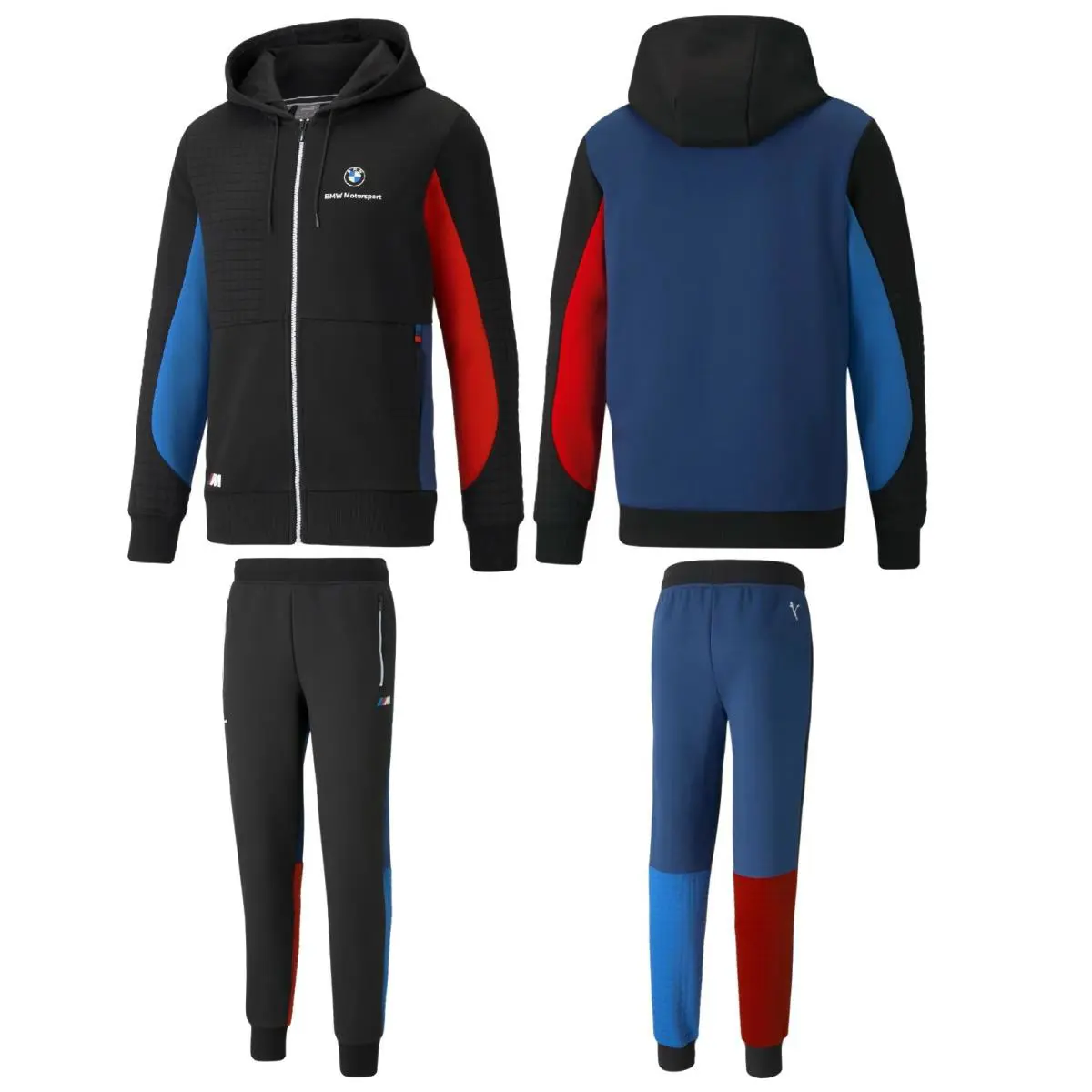 Men`s Pumabmw M Motorsport Hoodie Jacket + Matching Sweatpants Set Tracksuit