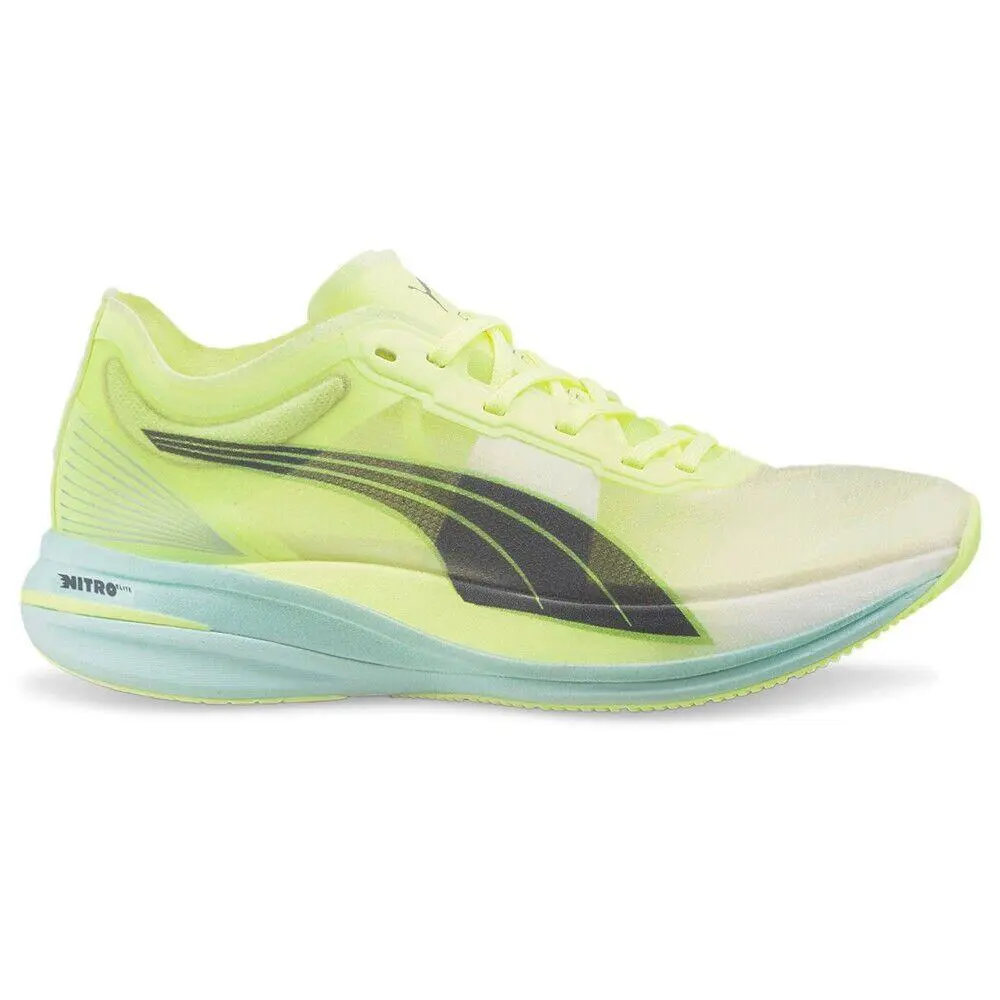 Puma Deviate Nitro Elite Racer Running Womens Yellow Sneakers Athletic Shoes - Yellow