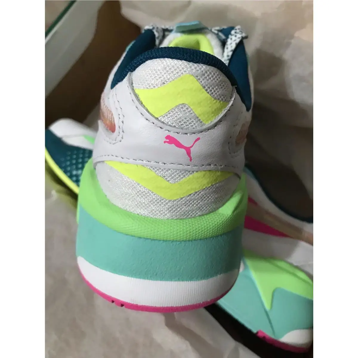 Puma shoes - Puma RS-X3 - 368643-01 - White/Elektro Green/Blue/Pink 8