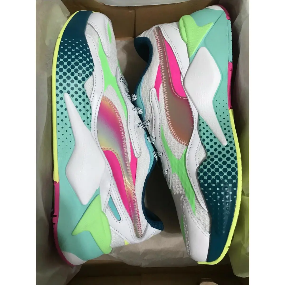 Puma shoes - Puma RS-X3 - 368643-01 - White/Elektro Green/Blue/Pink 6