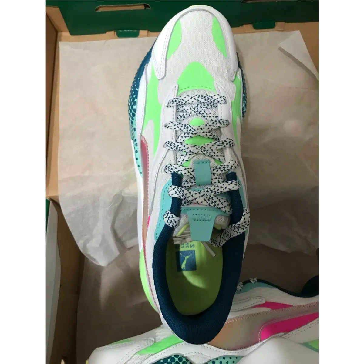 Puma shoes - Puma RS-X3 - 368643-01 - White/Elektro Green/Blue/Pink 7