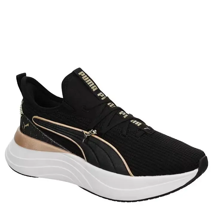 Womens Sabrina Retro Low Top Lightweight Running Gym Sneaker Black by Puma