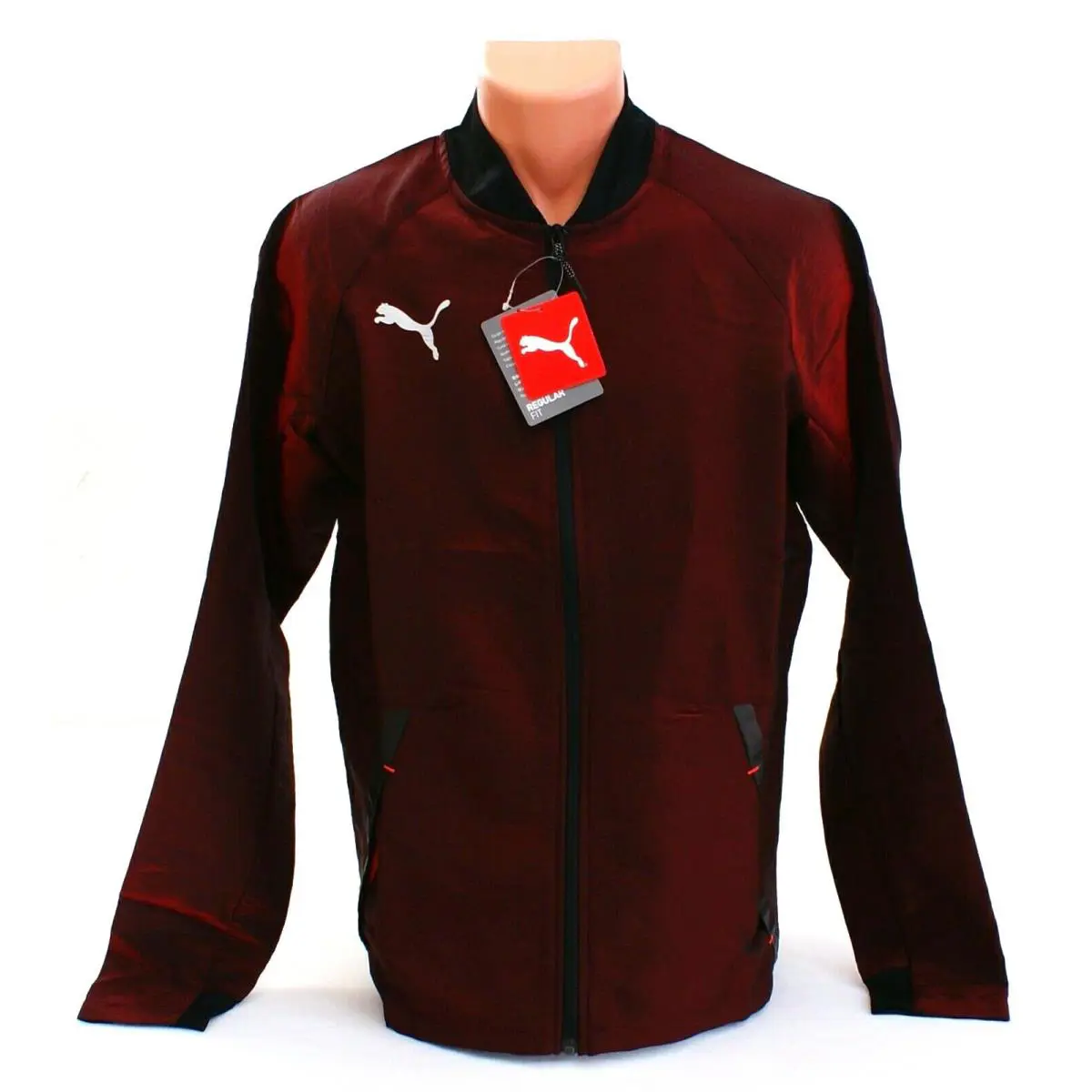 Puma Iridescent Red Black Blast Ftblnxt Pro Zip Front Jacket Men`s