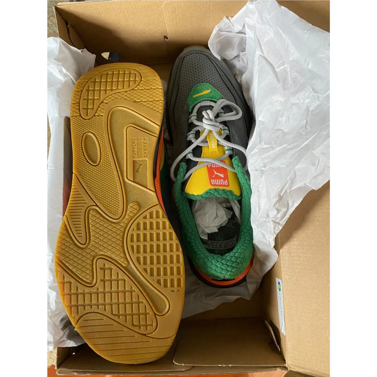 Puma shoes - PUMA RS-Fast VEGGIES - VEGGIES - 380322-01 - Grey/Green/Yellow/Orange 17