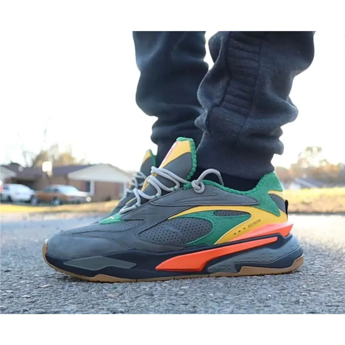 Puma shoes - PUMA RS-Fast VEGGIES - VEGGIES - 380322-01 - Grey/Green/Yellow/Orange 1
