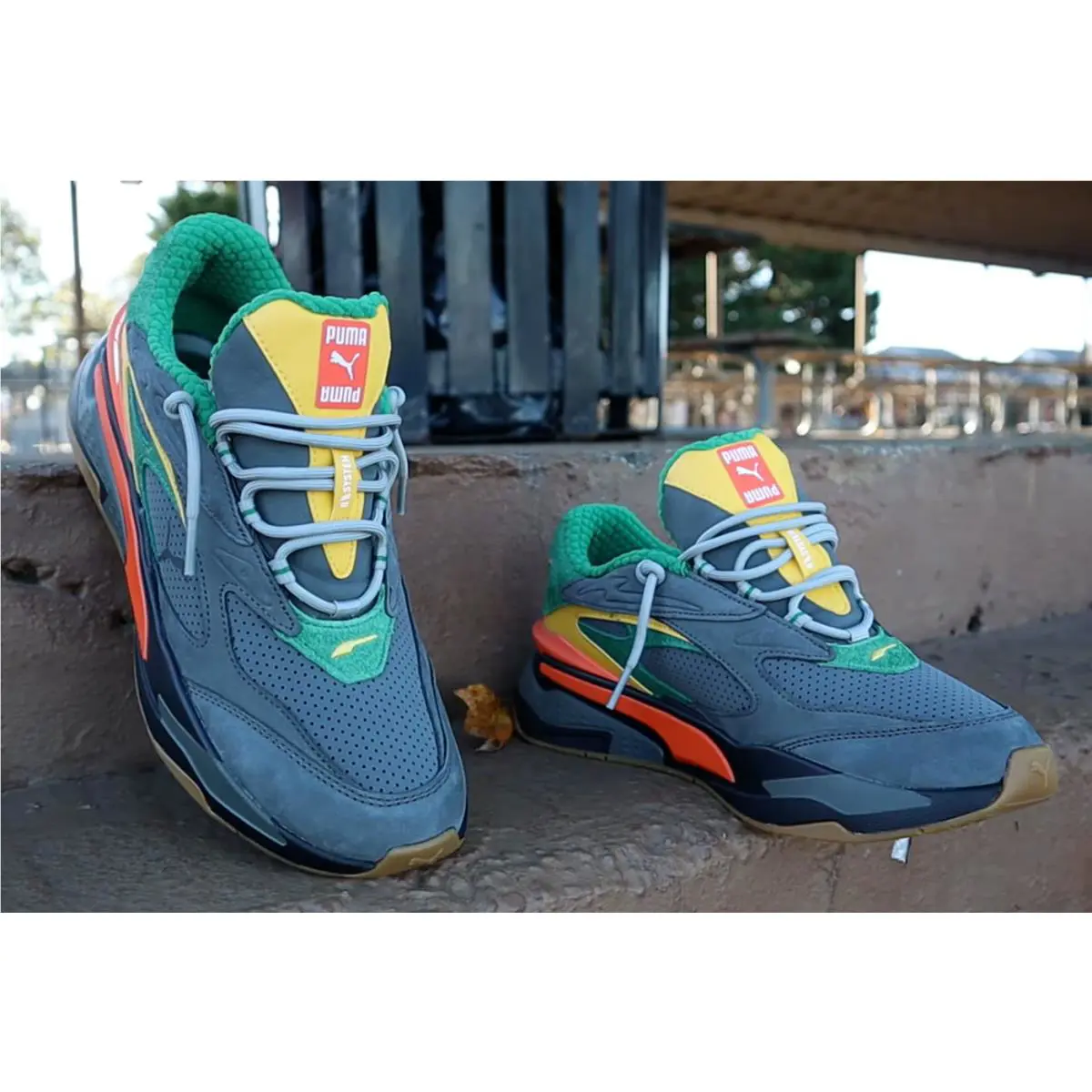Puma shoes - PUMA RS-Fast VEGGIES - VEGGIES - 380322-01 - Grey/Green/Yellow/Orange 5