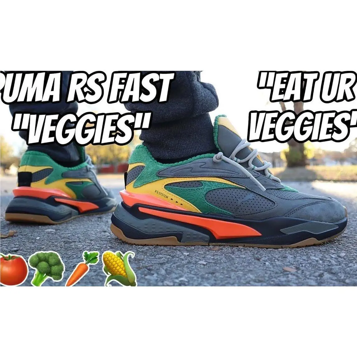 Puma shoes - PUMA RS-Fast VEGGIES - VEGGIES - 380322-01 - Grey/Green/Yellow/Orange 20