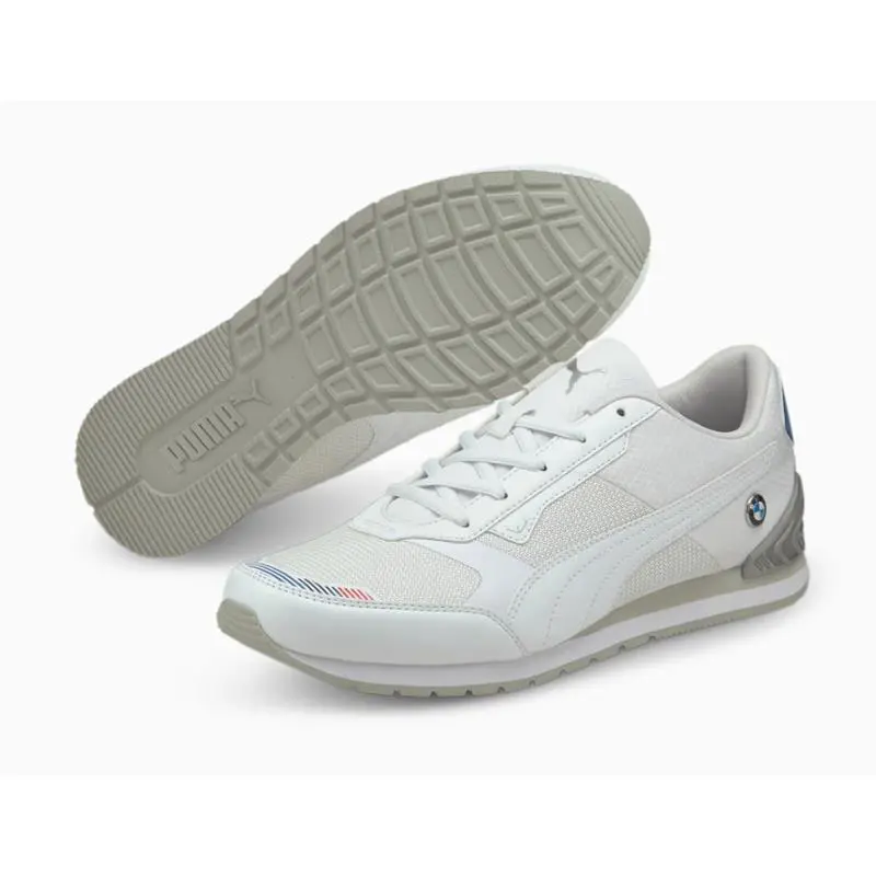 Puma Men`s Bmw Mms Track Racer Sneaker 11 11.5 Size - White/Multi