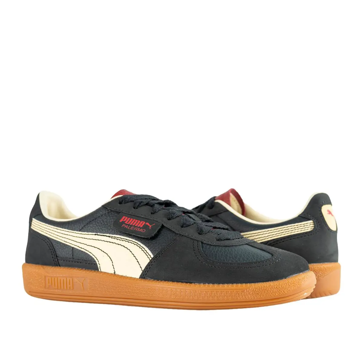 Puma Palermo Players Lane Men`s Sneakers 398525-01 Puma Black-intense Red