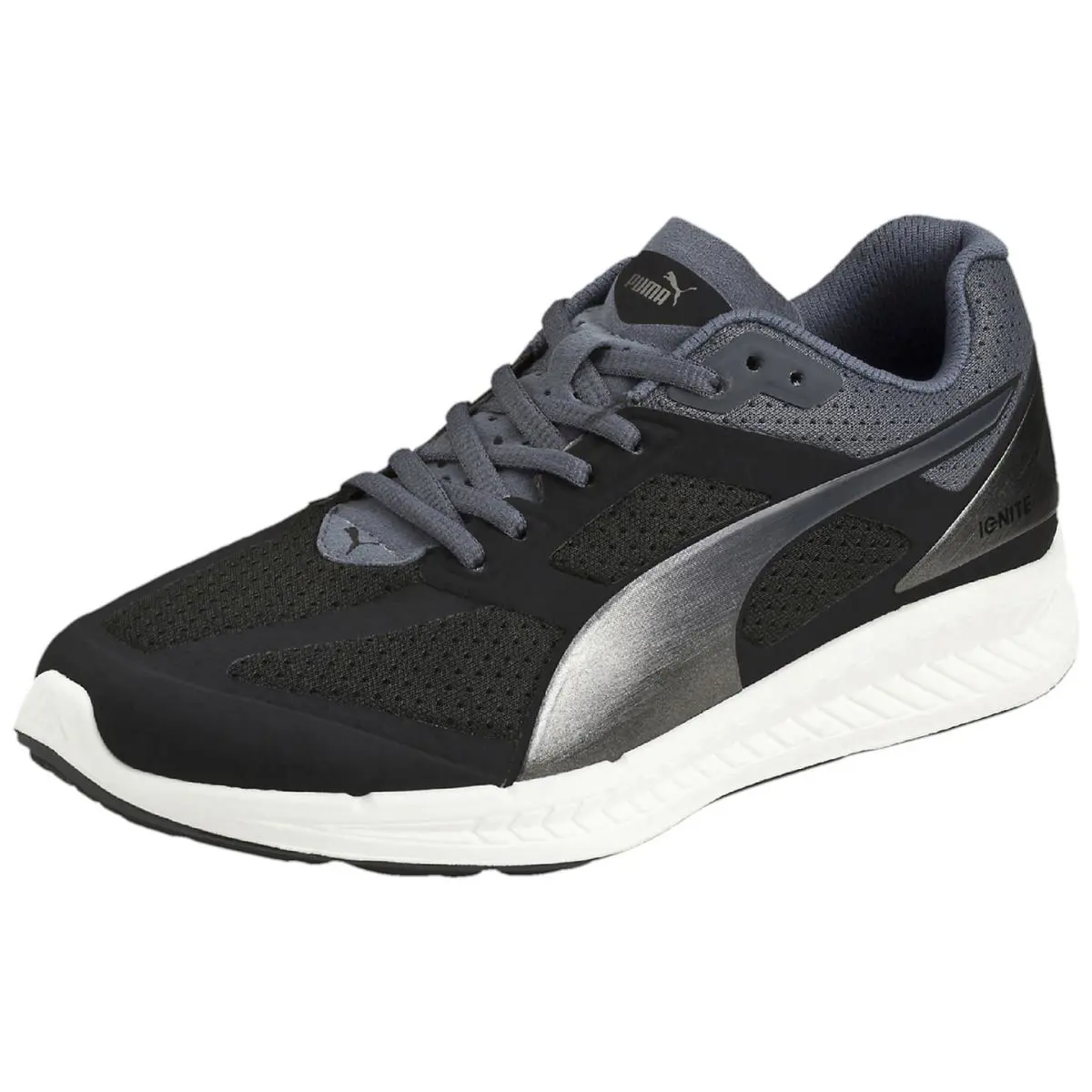 Women`s Puma Ignite Running Shoes 188077 02 Size 6.5 Black/puma Silver/turbu - black/puma silver/turbu