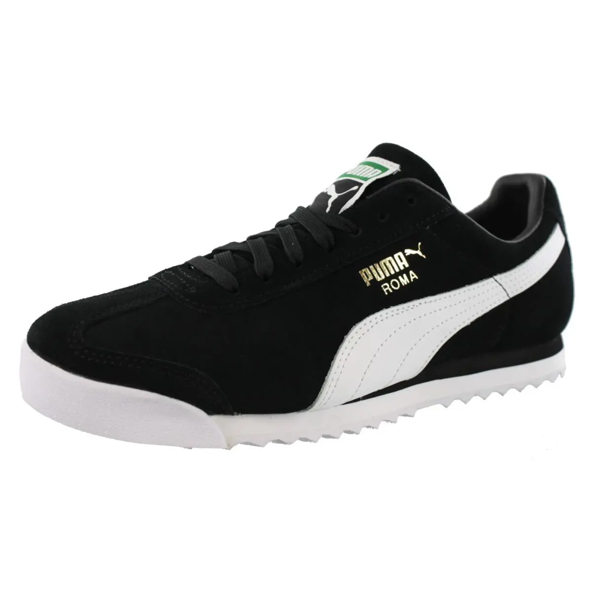 Puma Men`s Roma Suede Classic Retro Sneakers - PUMA BLACK/PUMA WHITE