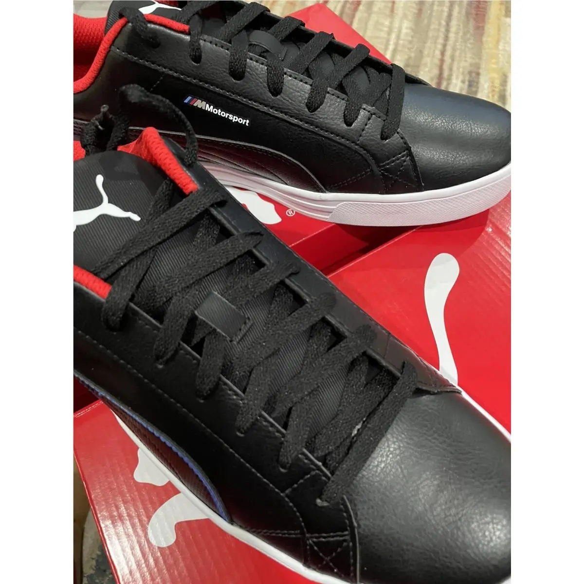 Puma shoes - PUMA BMW MMS Smash Vulc V3 LO - 306876 01 - Black Estate Blue Red (UPC: 0194580697948) 8