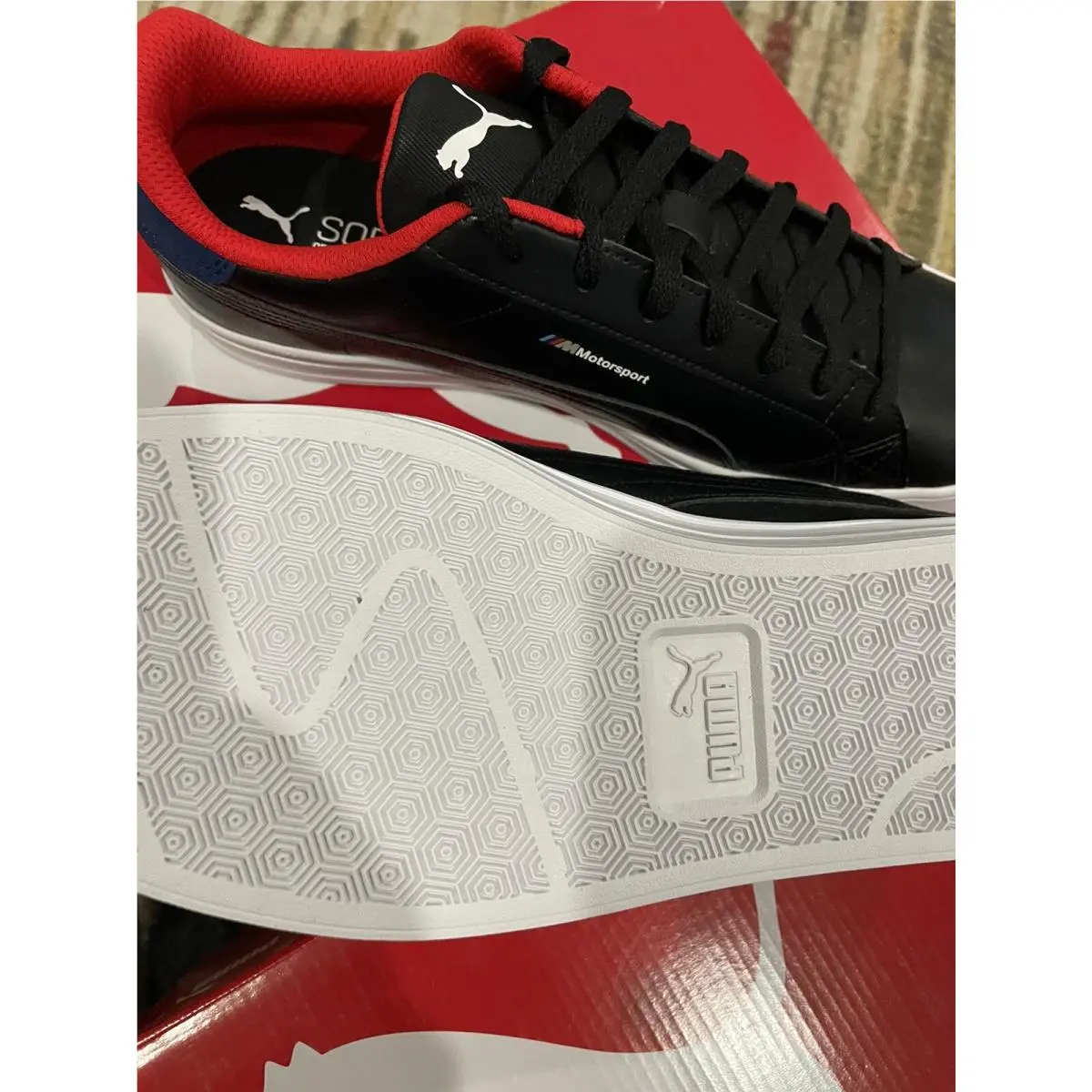 Puma shoes - PUMA BMW MMS Smash Vulc V3 LO - 306876 01 - Black Estate Blue Red (UPC: 0194580697948) 10