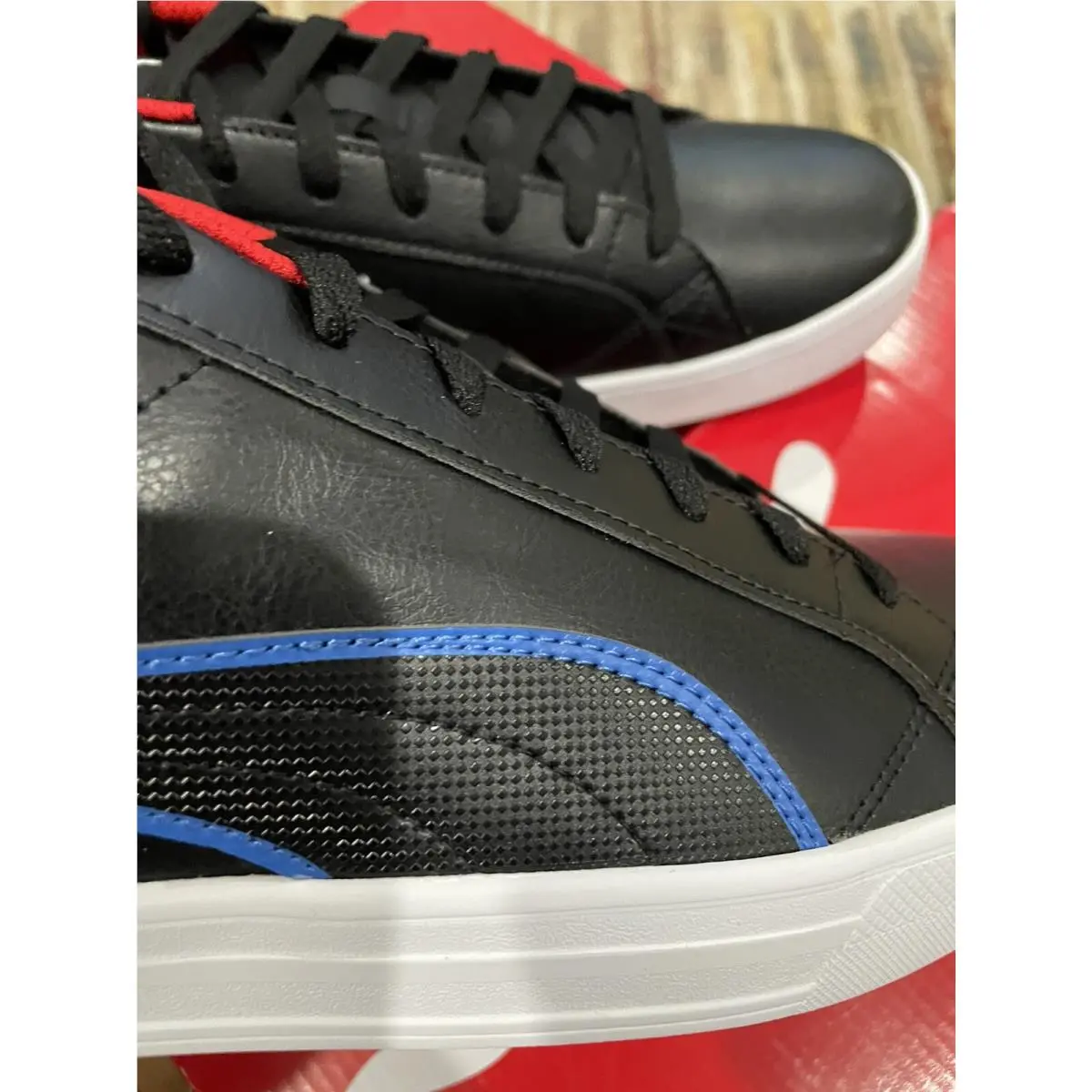 Puma shoes - PUMA BMW MMS Smash Vulc V3 LO - 306876 01 - Black Estate Blue Red (UPC: 0194580697948) 7