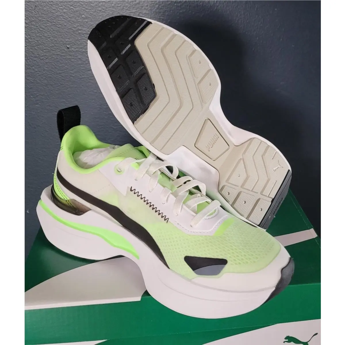 Puma shoes - PUMA Kosmo Rider - Kosmo Rider - 383113 01 - Puma white/Fizzy Lime (UPC: 195100167088) 2