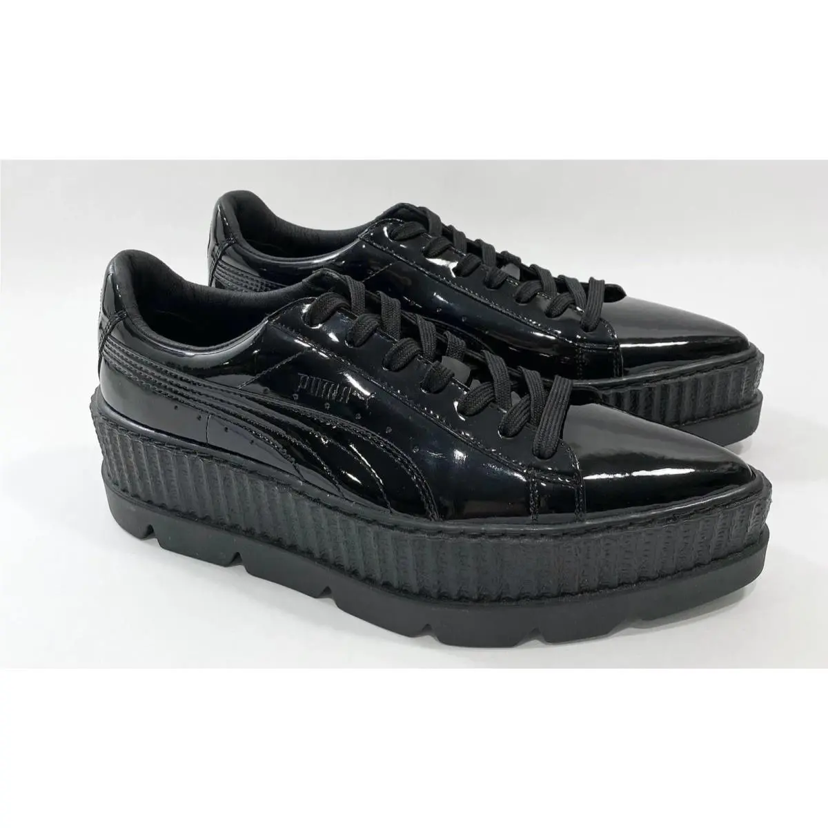 Puma Fenty x Rihanna 5.5 Pointy Creeper Platform Sneaker Black Patent Lace Up