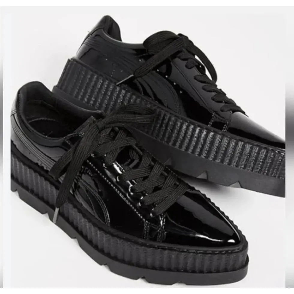 Puma shoes - Puma Fenty x Rihanna Pointy Creeper Patent Casual Sneaker - 36627001 - Black 0