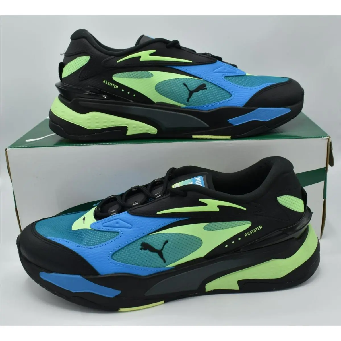 Puma shoes - PUMA RS-Fast - 385707-01 - Black, Green, Blue (UPC: 195100541437) 1