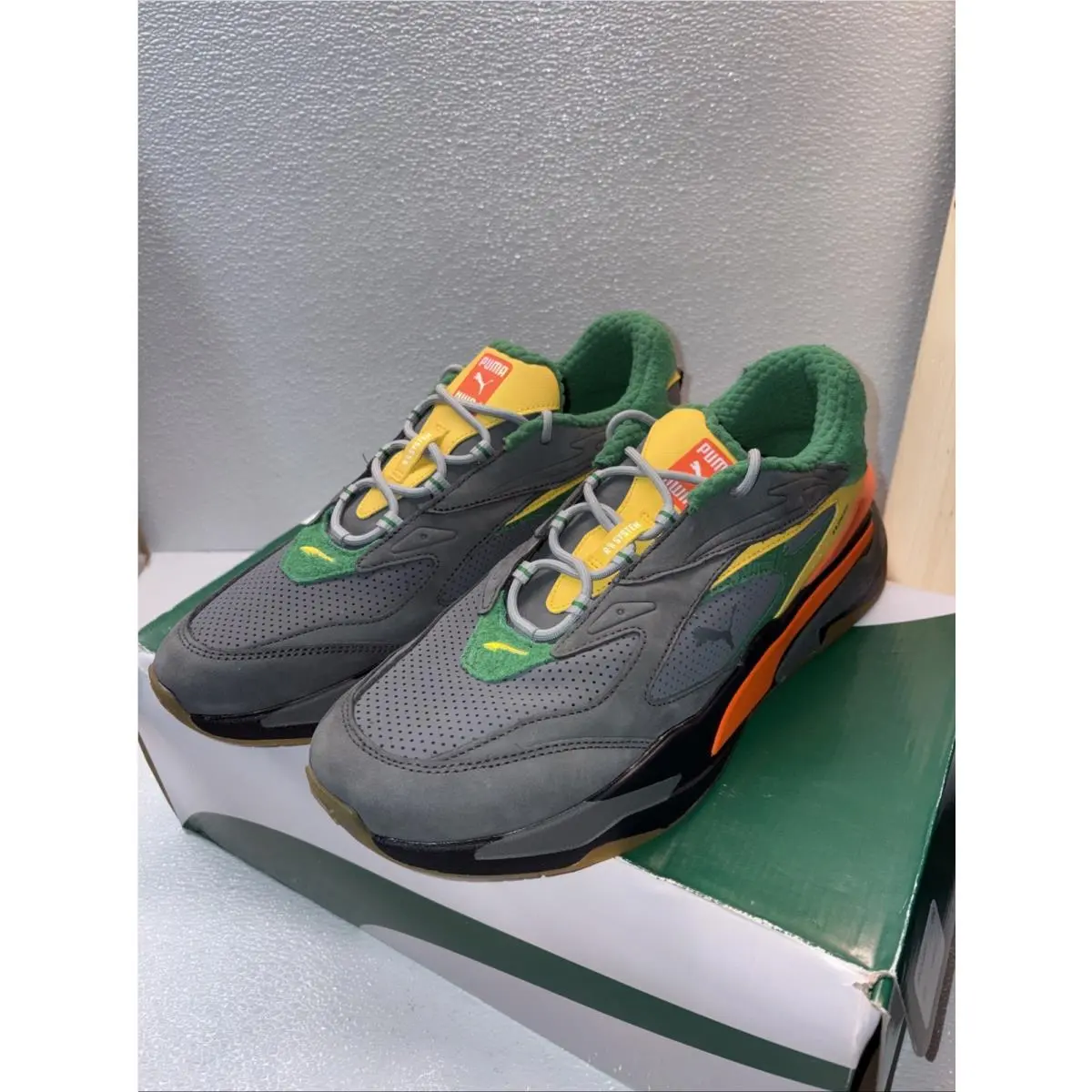 Puma Rs-fast Eat Ur Veggies Lifestyle Grey Sneakers 380322-01 Mens Size 12