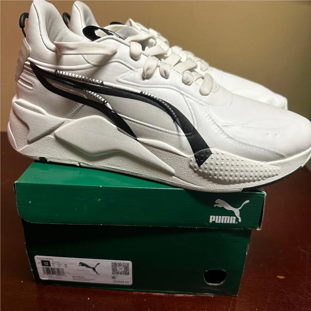 Puma Mens White Rs-x Brush 394569-01 Lace Up Athletic Running Shoes Size US 13