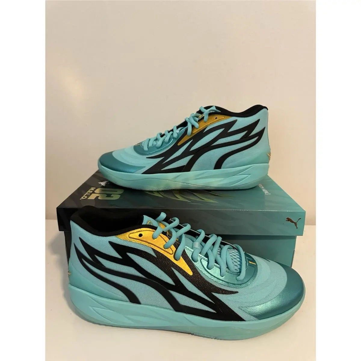 Size 15 Puma Mb.02 X Honeycomb Basketball Mens Blue Sneakers 377590 01 - Blue