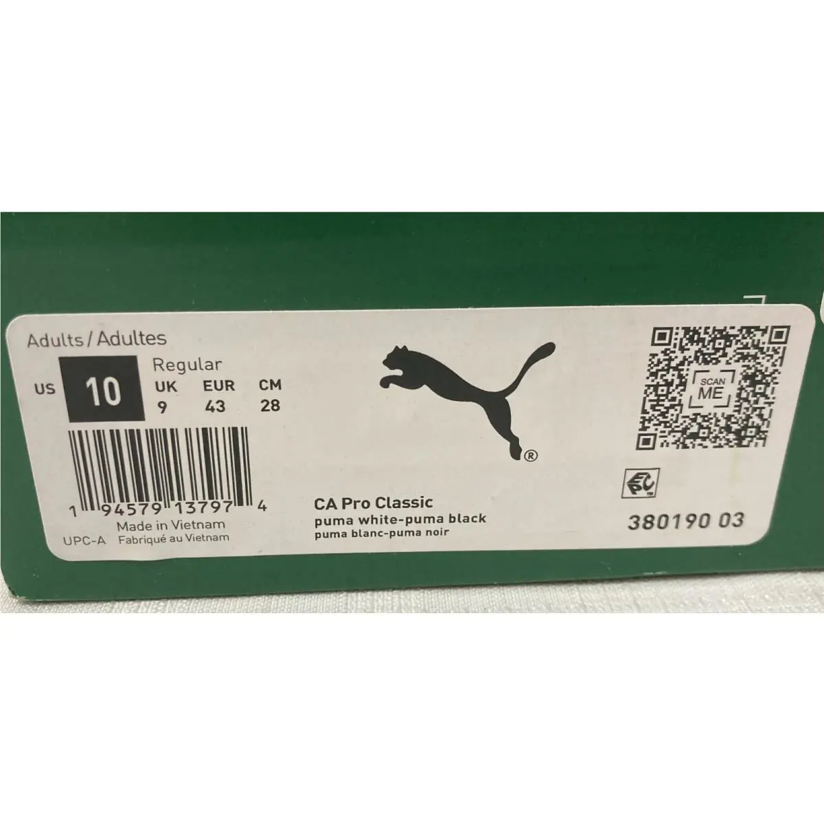 Puma shoes - 380190-03 - 380190-03 - White/Black 9