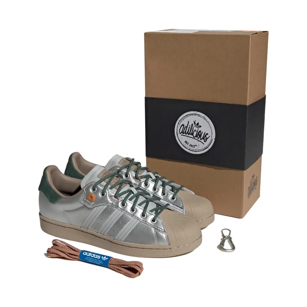 Men`s Adidas Originals Superstar Yanwai Matte Silver Leather Sneakers HP2361