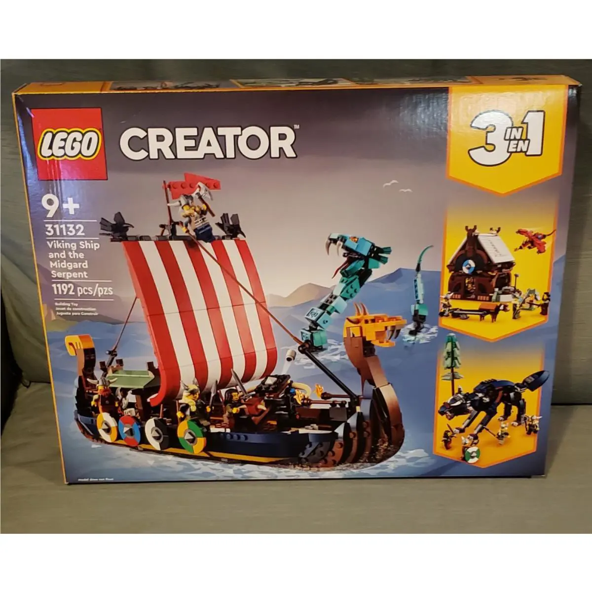 Lego Creator Viking Ship and The Midgard Serpent 31132 3 in 1 Set 1192 Pcs