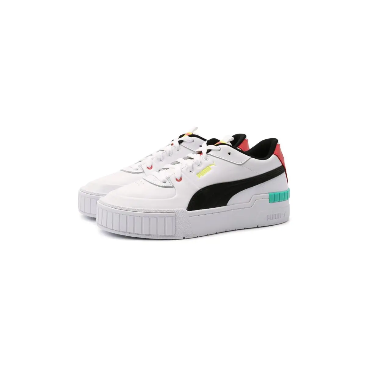 Women`s Size 7.5 - Puma Cali Sport Wedge Elekbro Pool - White