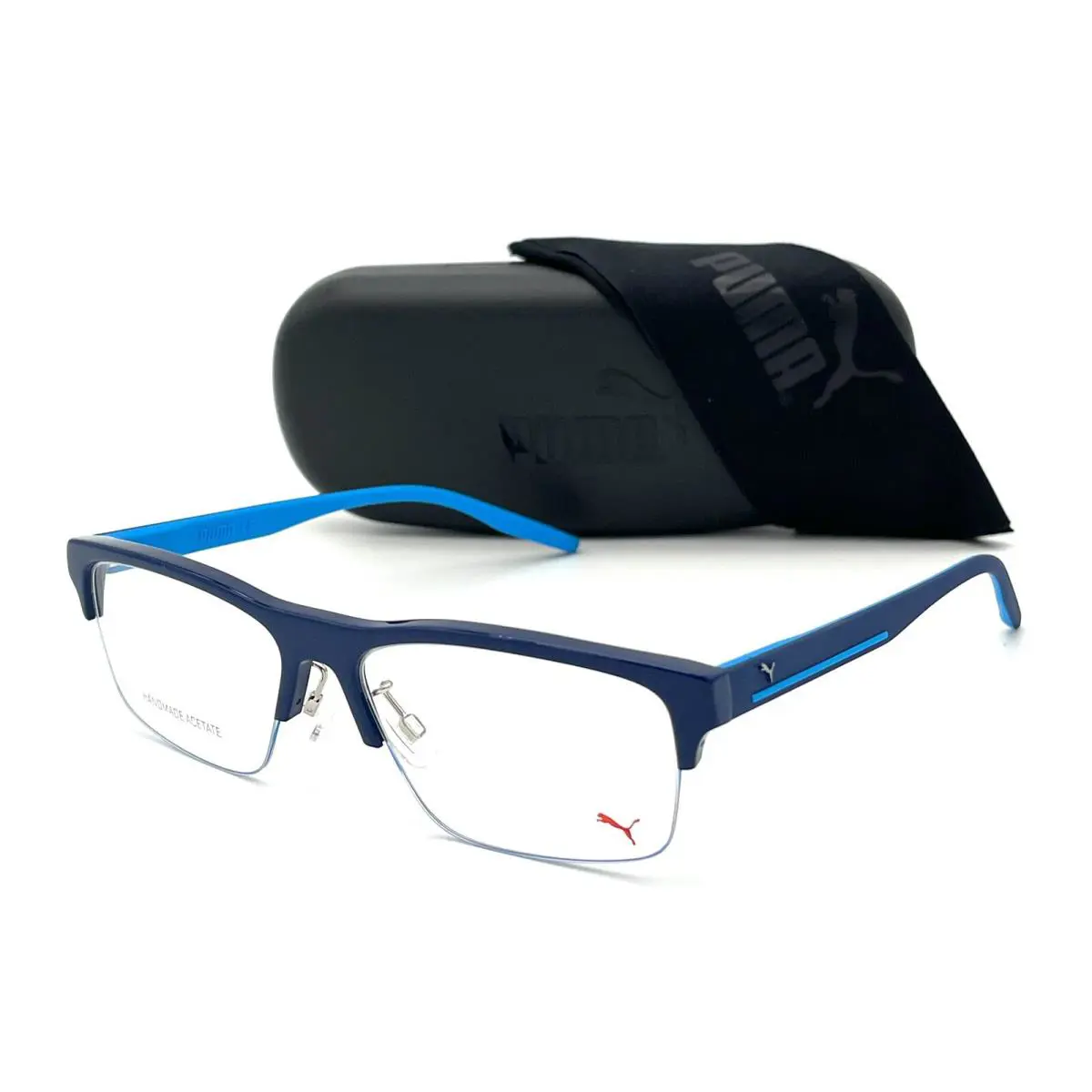 Puma PU0274 004 Blue Transparent / Demo Lens 57mm Eyeglasses