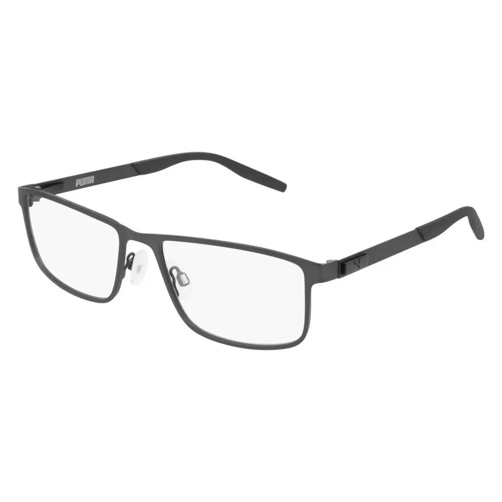 Puma PU0256O Eyeglasses Men Ruthenium Rectangle 57mm
