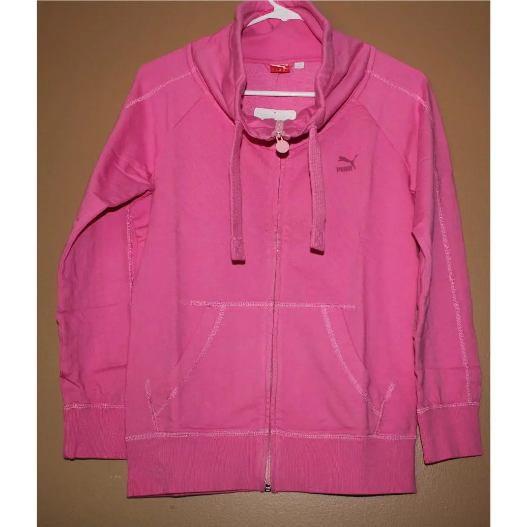 Puma Washed Zip Through Top Pink Washed SM