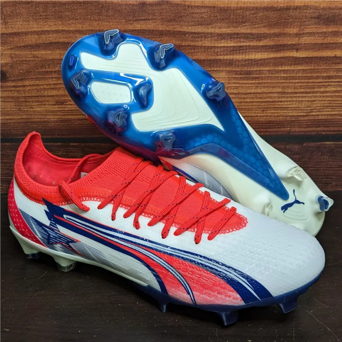Puma shoes - Puma Ultra Ultimate CP FG - 107320-01 - White, Manufacturer: White-Blue-Sunblaze-Bluemazi (UPC: 195552038141) 0