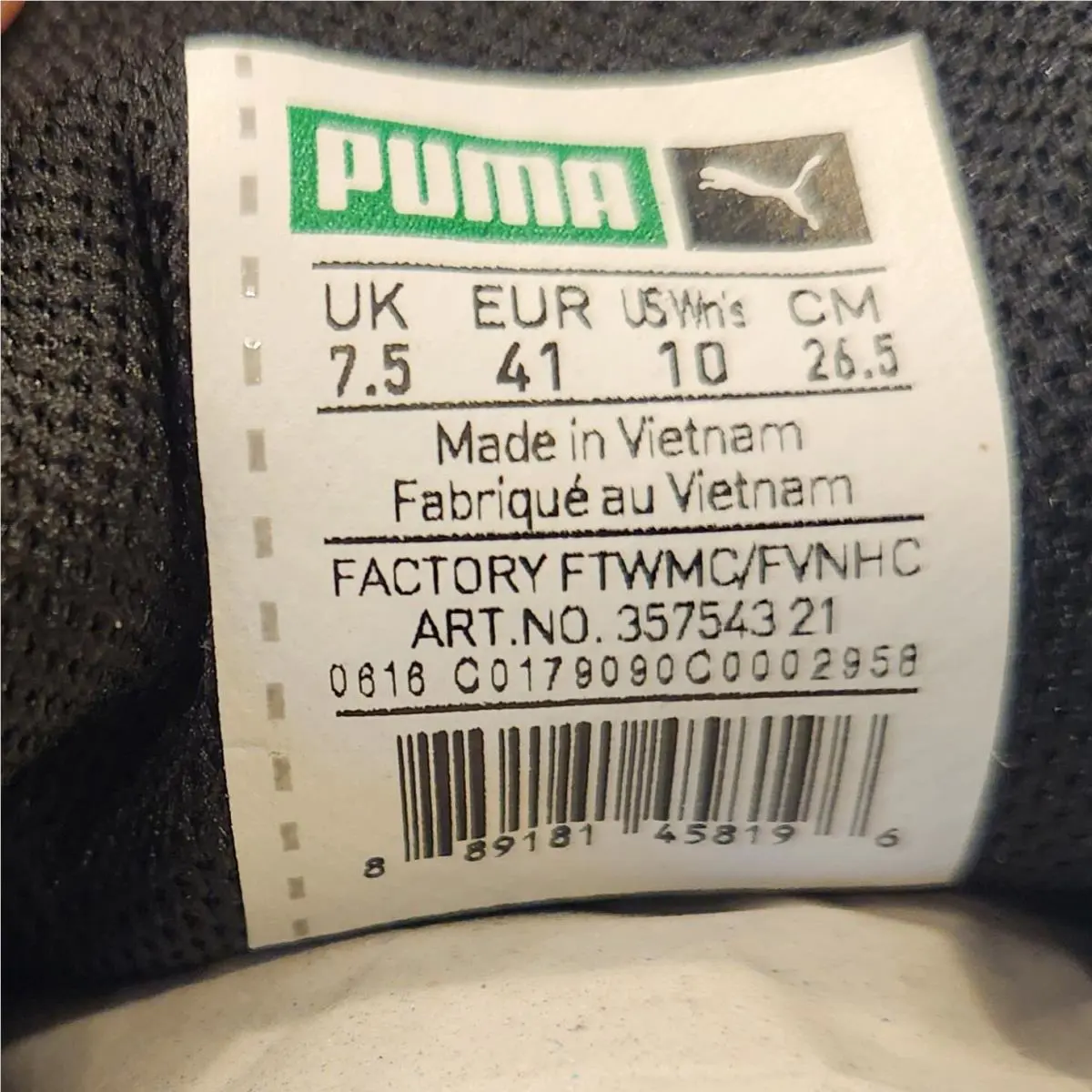 Puma shoes - Black (UPC: 889181458196) 5