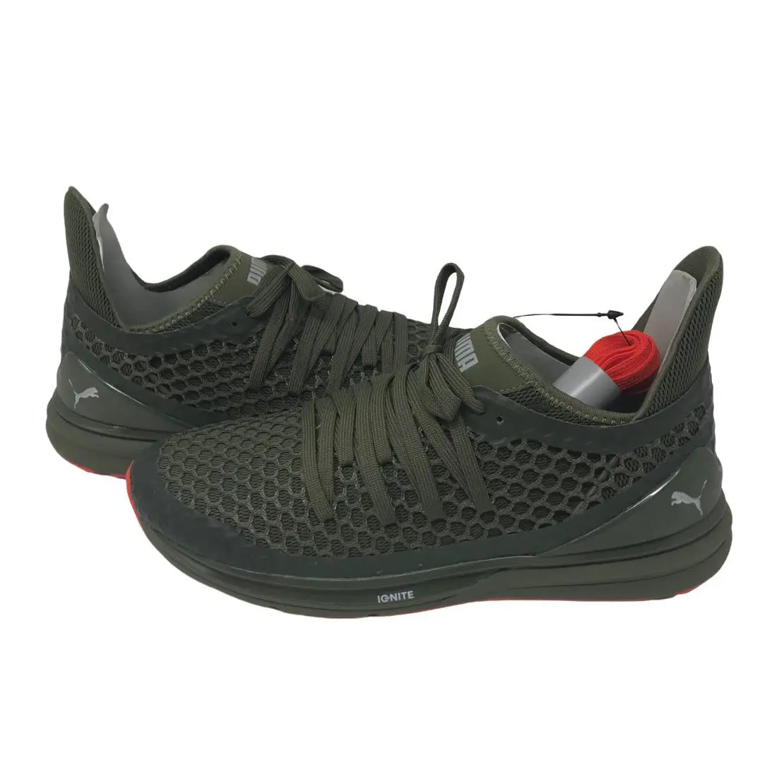 Puma Men`s Ignite Limitless Netfit Sneaker Size 9M - Olive Night