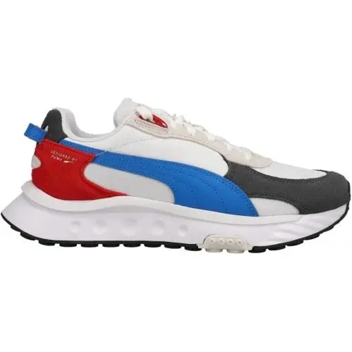 Wild Rider Rollin` Men`s Size 8.5 Running Shoes Sneakers White Red Blue by Puma