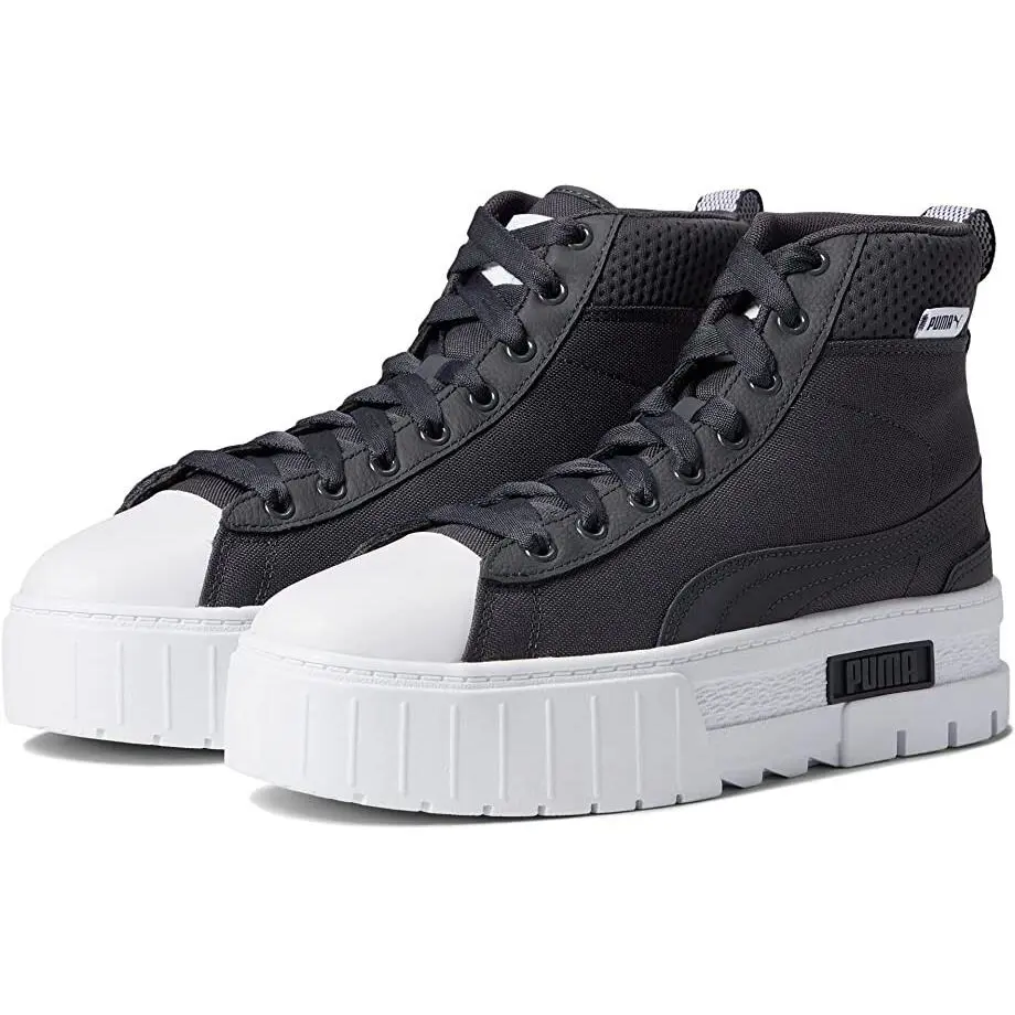 Woman`s Puma Mayze Mid Safari Black US Size 7.5 Color Black - Ebony