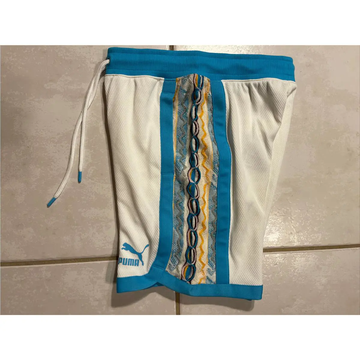 Puma x Coogi Bermuda Sweat Shorts Aqua White 578127-01 Men’s Small