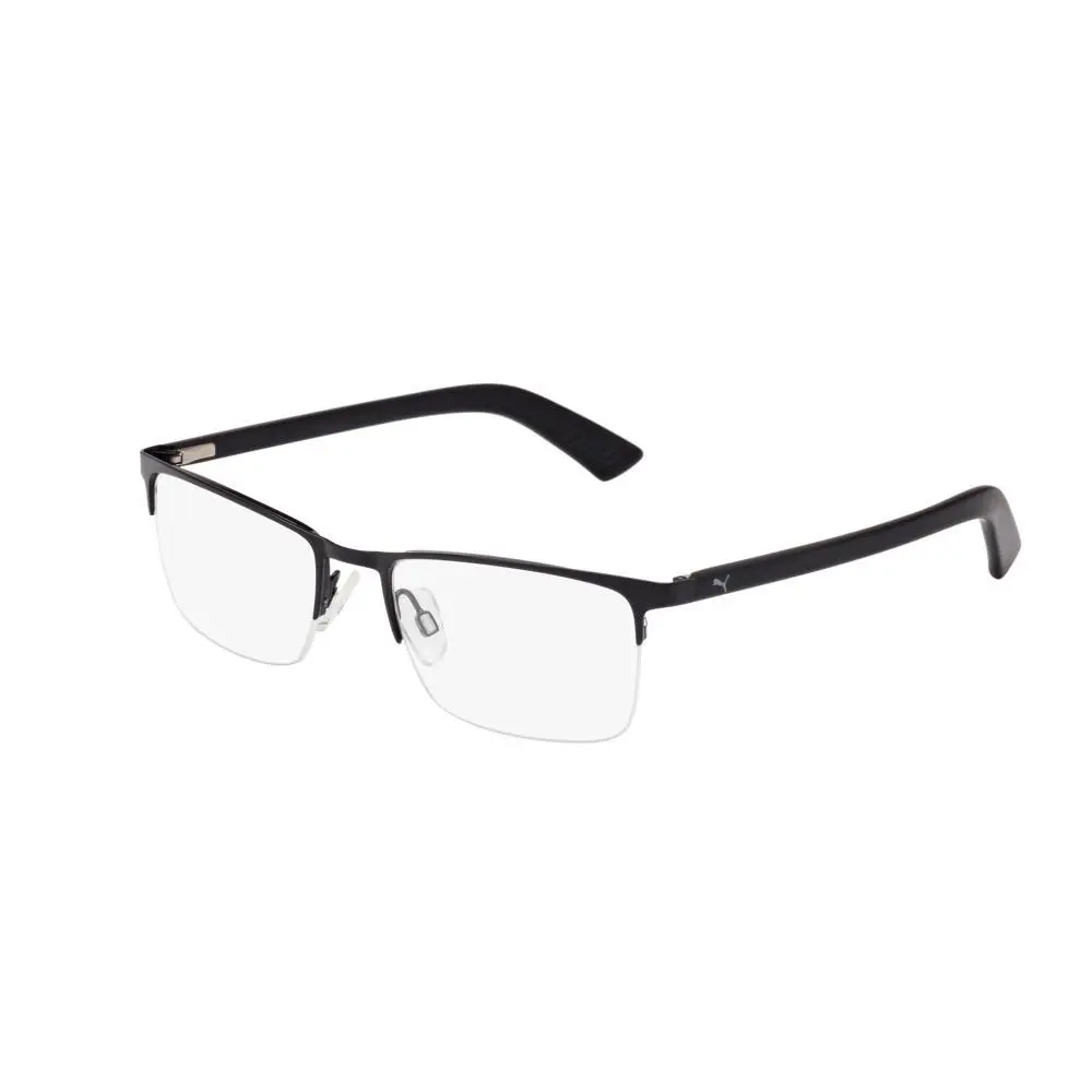 PU0028O Eyeglasses Men Black Rectangle 56mm by Puma