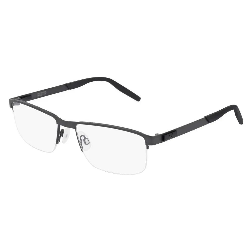 Puma PU0255O Eyeglasses Men Ruthenium Rectangle 56mm