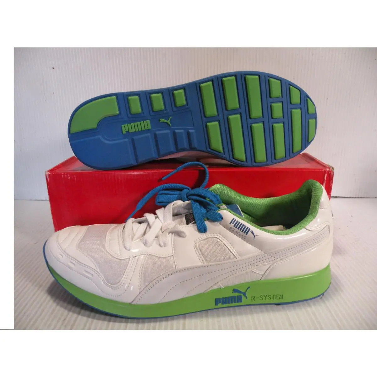 Puma shoes - Metallic White/Direct Blue-Poison Green 2