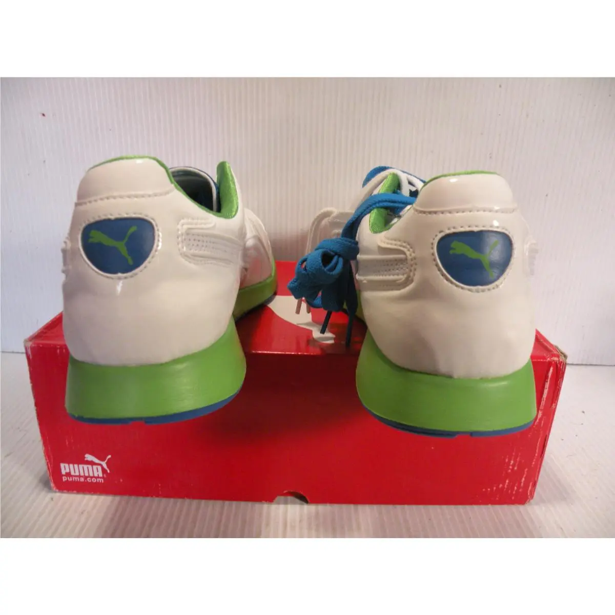 Puma shoes - Metallic White/Direct Blue-Poison Green 4