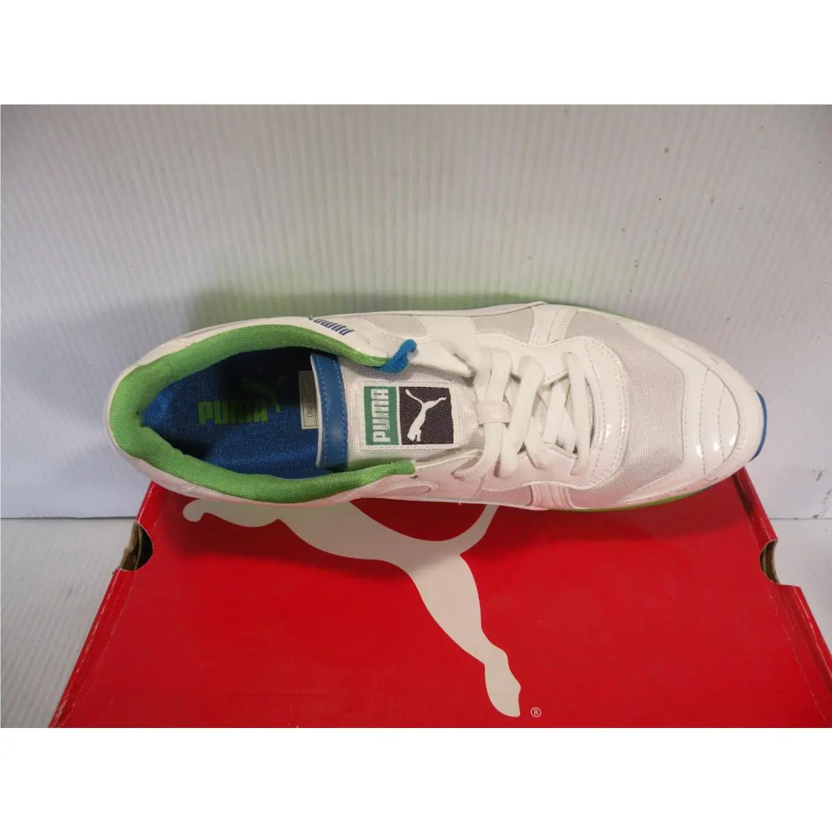 Puma shoes - Metallic White/Direct Blue-Poison Green 6