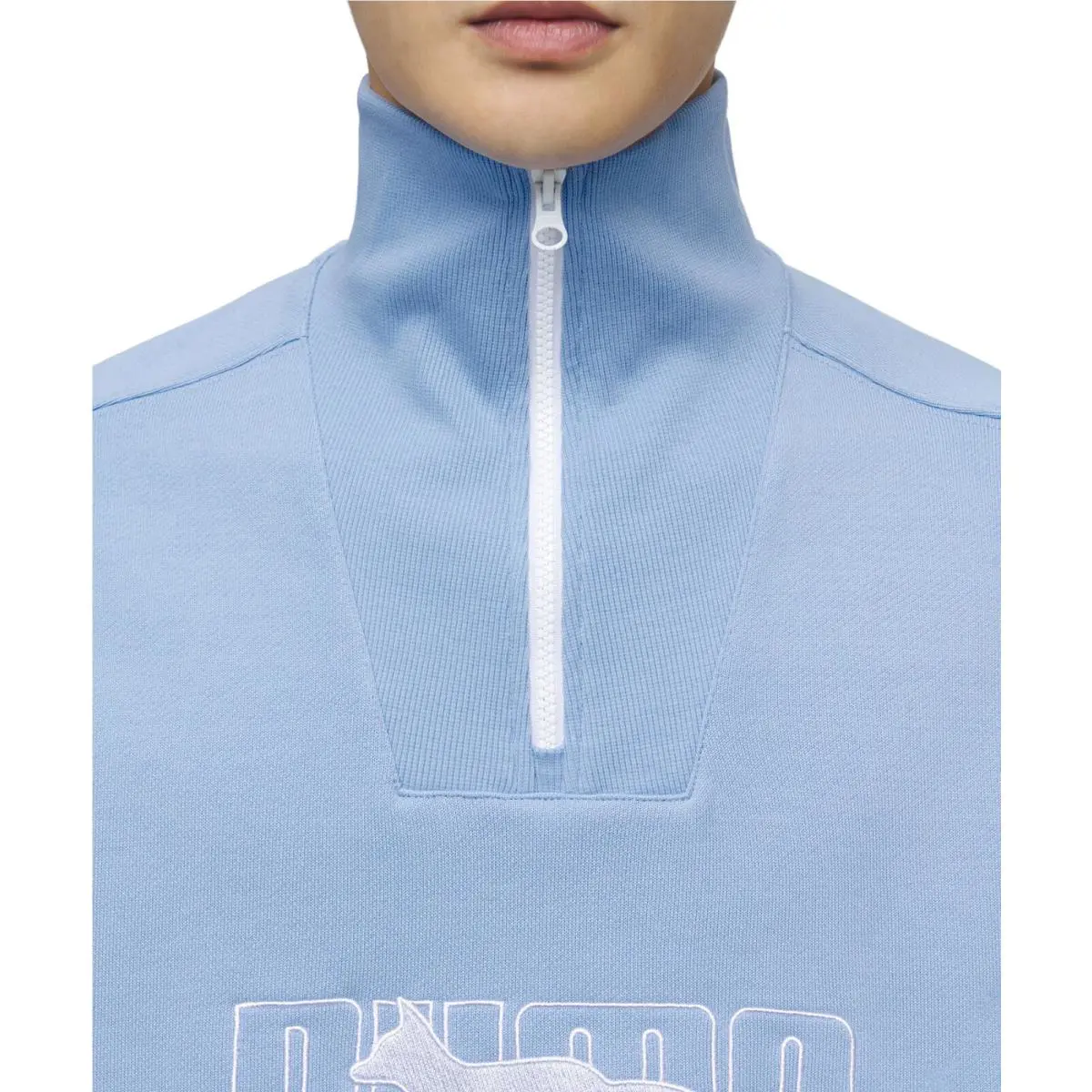 Puma clothing - Puma X Maison Kitsune 1/4 Zip Up FT Pullover Jacket - 532322 92 - Chambray Blue & White 1