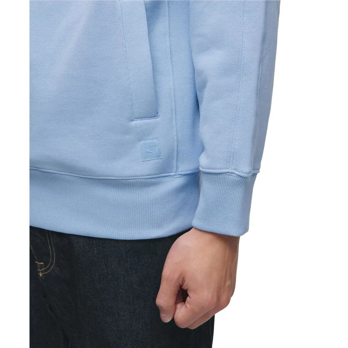 Puma clothing - Puma X Maison Kitsune 1/4 Zip Up FT Pullover Jacket - 532322 92 - Chambray Blue & White 2