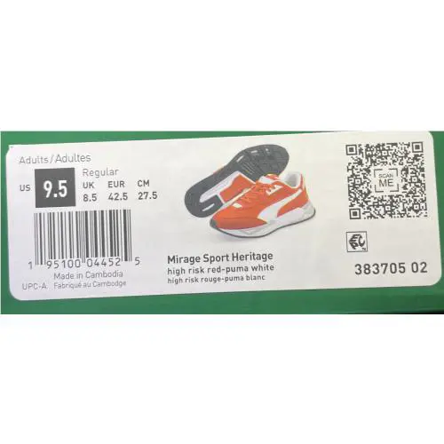 Puma shoes - PUMA Mirage - Mirage - 38370502 - Red (UPC: 195100044525) 8