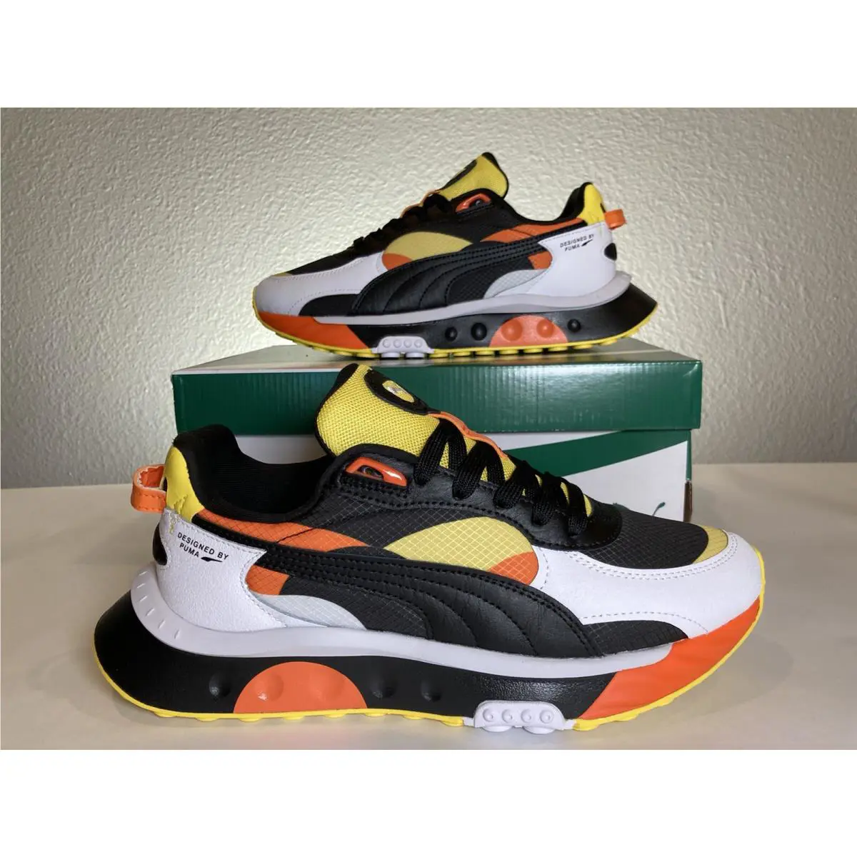 Puma shoes - Wild Rider 59th St. - Wild Rider - 38483601 - White / Carrot / Yellow (UPC: 195098571706) 2