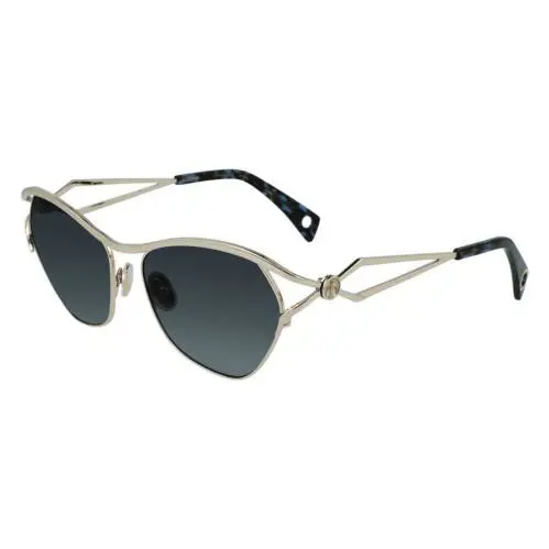 Lanvin Lnv 114S 721 Gold Sunglasses with Blue Gradient Lenses - Silver, Frame: Gold, Lens: Blue
