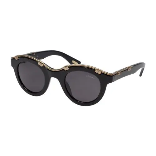 Lanvin Designer Sunglasses Black Gold Non-polarized Grey Lens SLN692-700Y-45mm - Frame: Multicolor, Lens: Multicolor