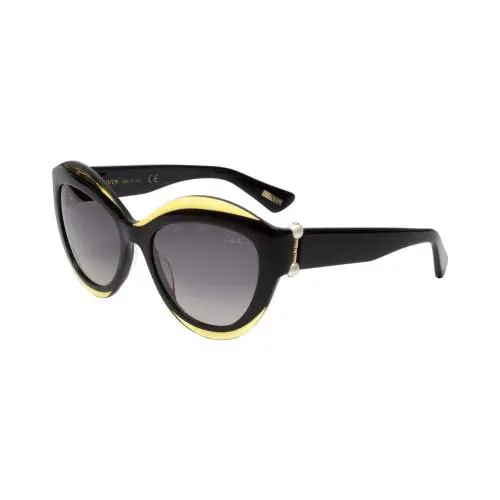 Designer Sunglass Black/crystal Olive Green Grey Gradient SLN677S-0760-54 by Lanvin